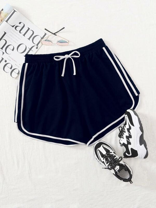 Plus Side Striped Track Shorts for Women