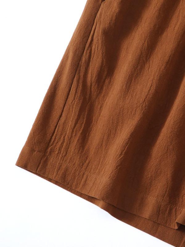 Plus Slant Pocket Solid Shorts - LuckyFash™
