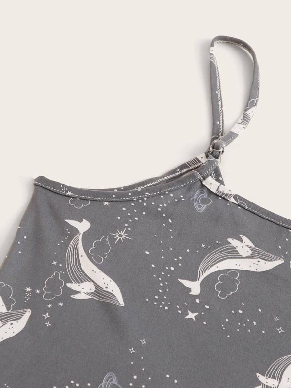 Plus Whale And Galaxy Cami PJ Set & Eye Cover - LuckyFash™