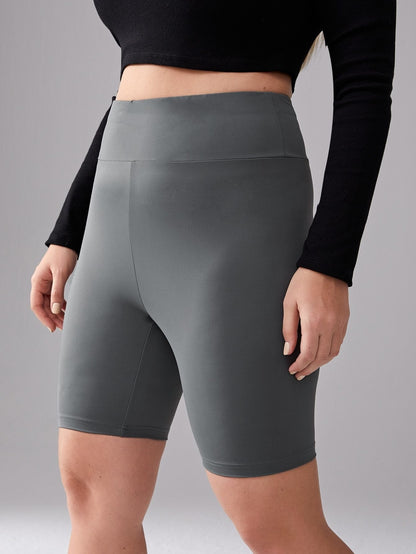 Plus Wide Waistband Biker Shorts - LuckyFash™