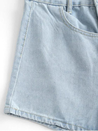 Pocket High Waisted Loose Denim Shorts - LuckyFash™