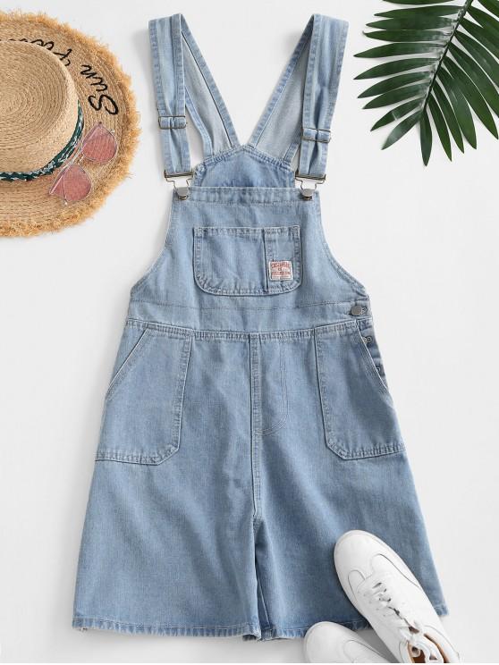 Pockets Denim Overalls Romper for Women