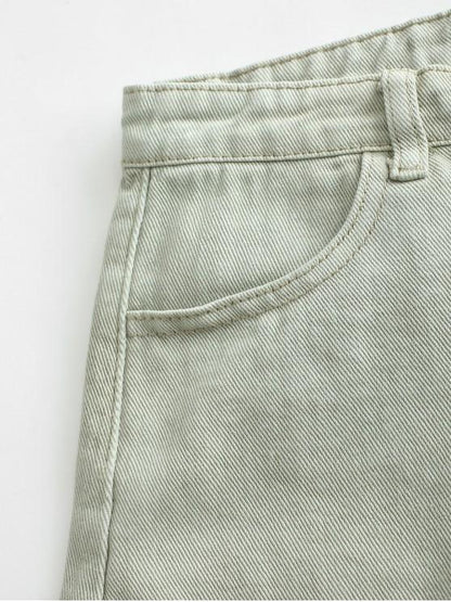 Pockets Frayed Hem Denim Cutoff Shorts - LuckyFash™