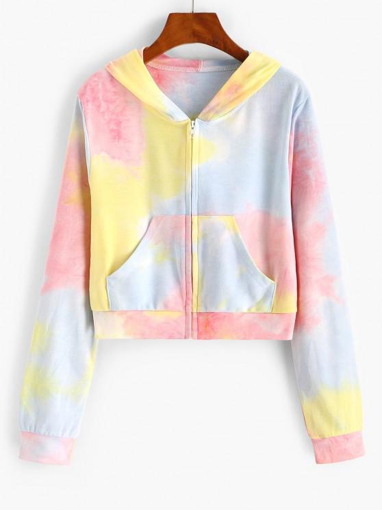 Pockets Zip Up Tie Dye Hoodie for Women