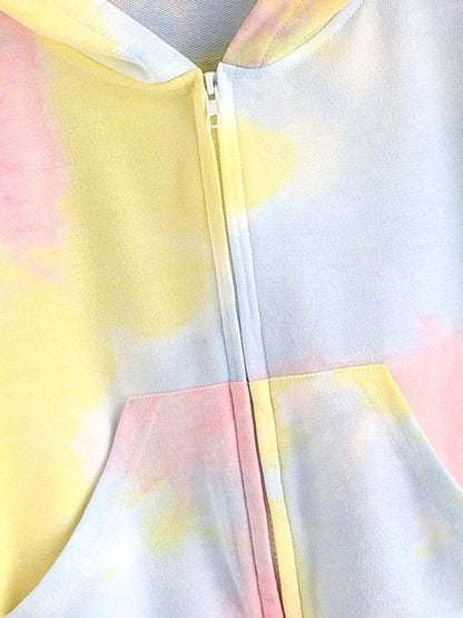 Pockets Zip Up Tie Dye Hoodie - LuckyFash™