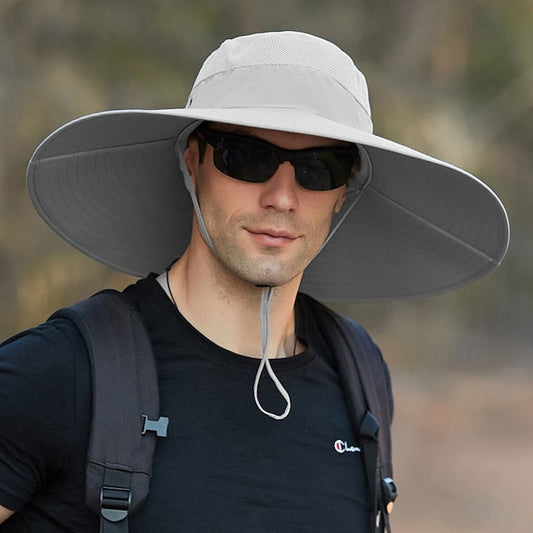 Super Wide Brim Sun Hat UPF50+ Waterproof Bucket Hat Sunscreen Sun Hat Fishing Hat Fisherman Hat Hiking Hat for Fishing Hiking Camping, Army Green Grey Dark Gray - LuckyFash™