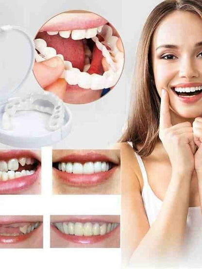 Simulation Braces Silicone Simulation Braces Teeth Smile,Bite-Tooth veneers-Upper and Lower Teeth are Used for whitening Teaching to Cover Imperfect Teeth and Make You Smile Instantly and Confidently - LuckyFash™