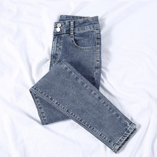 Women's Jeans Straight Denim Plain Basic Classic Retro Standard Spring &  Fall Blue gray Black Blue Grey