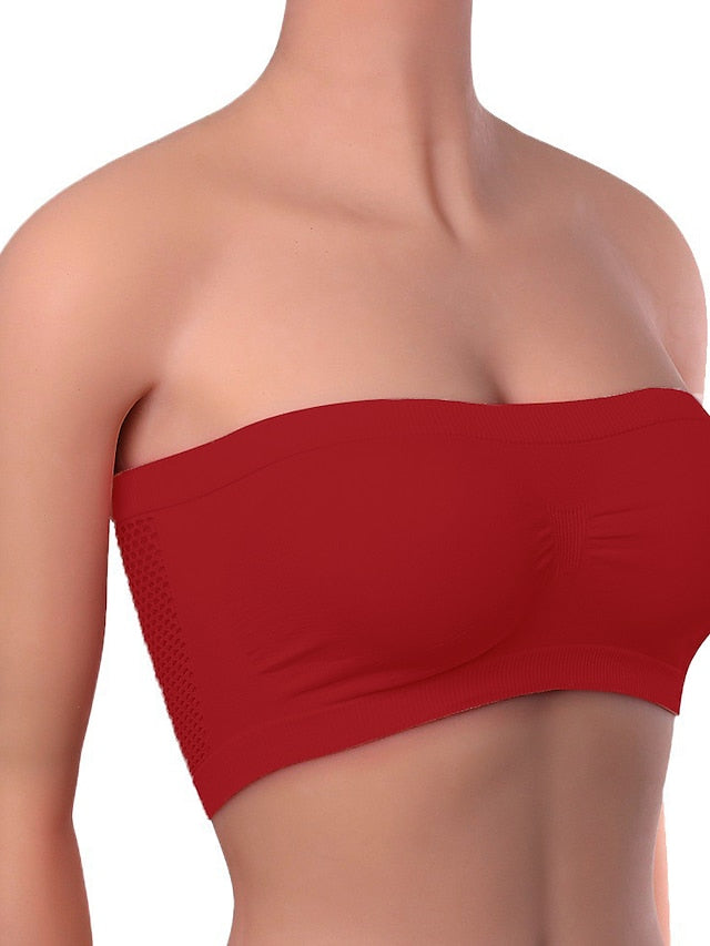 Stylish Pure Color Nylon Bandeau Top for Women - Ideal Comfort and Fashion for Warm Seasons