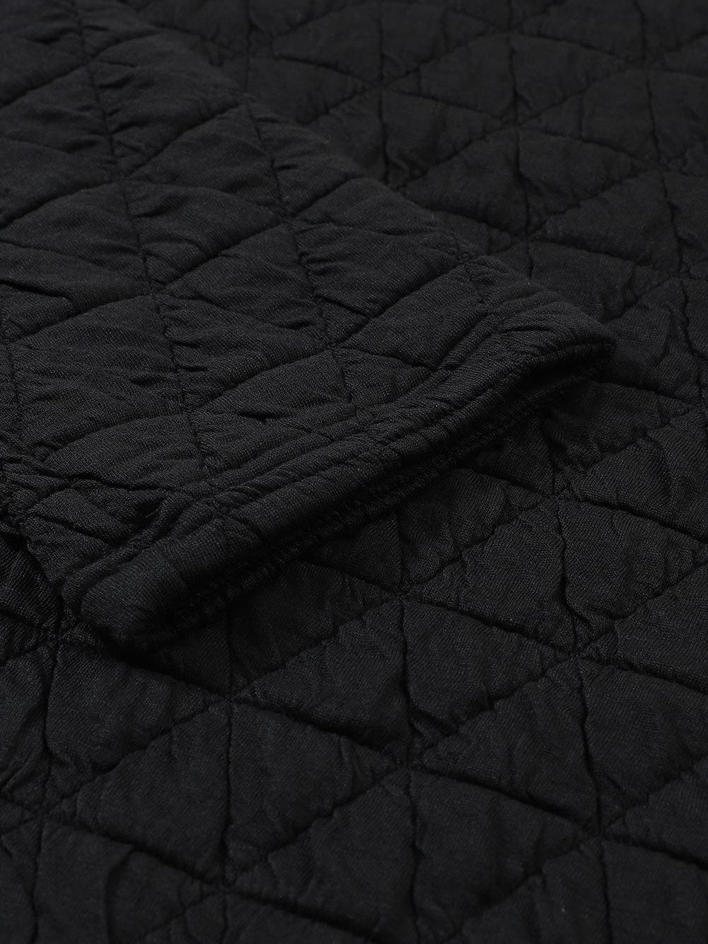 Quilted Black Pullover and Pants Set