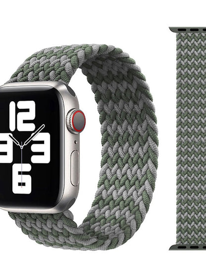 Solo Loop Compatible with Apple Watch Band 38mm 40mm 41mm 42mm 44mm 45mm 49mm Braided Elastic Stretchy Fabric Nylon Strap Replacement Wristband for iwatch Series Ultra 8 7 6 5 4 3 2 1 SE