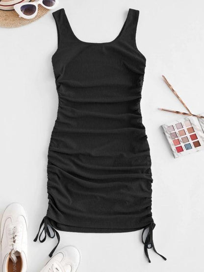 Ribbed Cinched Tank Dress for Women