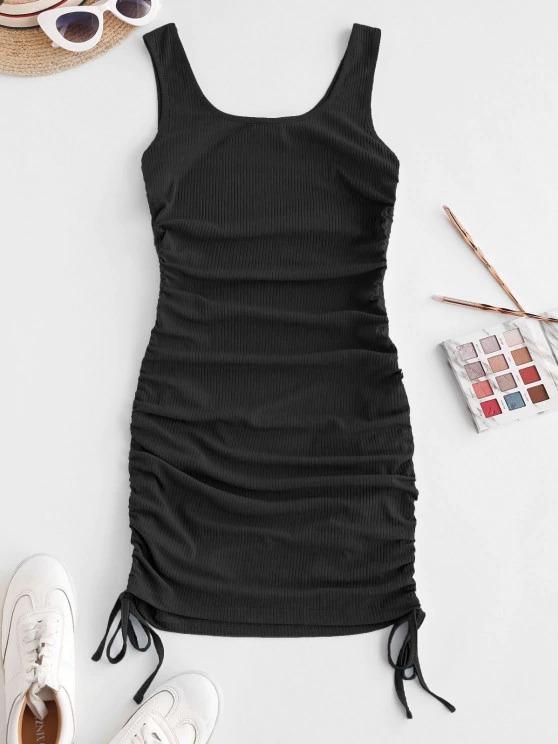 Ribbed Cinched Tank Dress - LuckyFash™