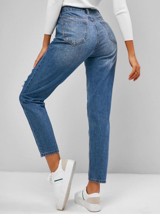 Ripped Cutout Pocket Boyfriend Jeans - LuckyFash™