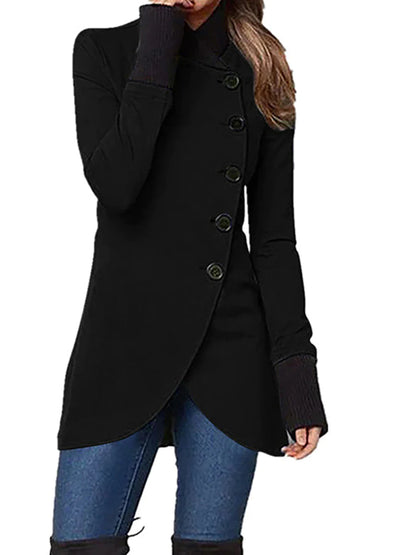 Women's Coat Outdoor Daily Wear Going out Fall Winter Coat Stand Collar Regular Fit Windproof Warm Comtemporary Stylish Casual Jacket Long Sleeve Plain Slim Fit Black Wine Army Green