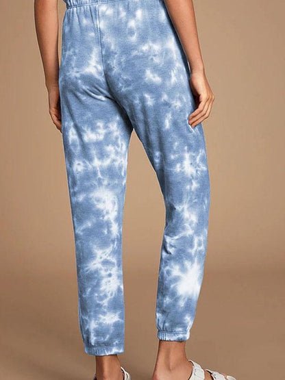 Round Neck Tie Dye Pants Suit - LuckyFash™