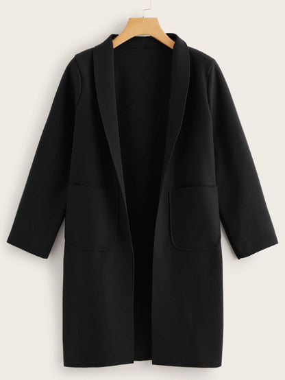 Shawl Collar Dual Pockets Overcoat - LuckyFash™