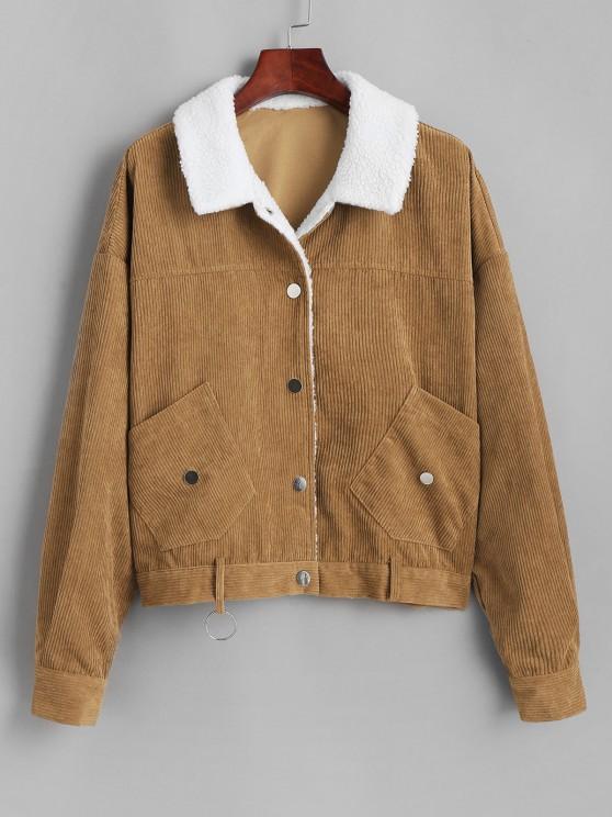 Shearling Lined O Ring Corduroy Jacket - LuckyFash™