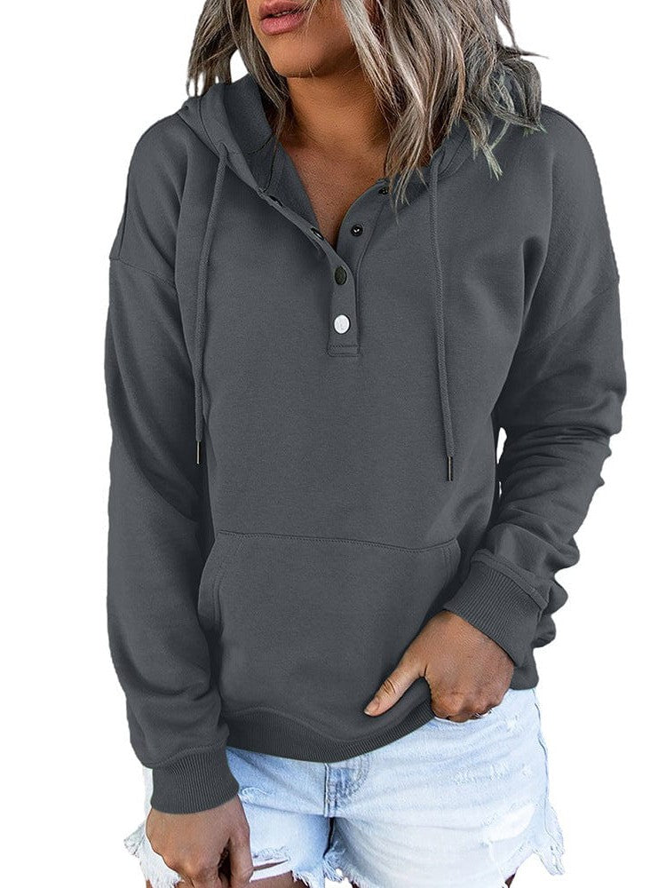 Simply Styled Women's Hooded Drawstring Sweatshirt in Various Colors