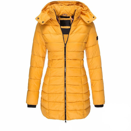 Women's Puffer Jacket Insulated Jacket Hiking Windbreaker Winter Outdoor Thermal Warm Waterproof Windproof Outerwear Mid Length Visible Zipper Fishing Climbing Camping Hiking