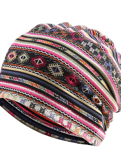 Men's Women's Vintage Floral Beanie Lightweight Breathable Skull Cap Slouchy Thin Beanie Baggy Hat For Daily Wear