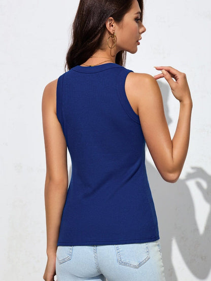 Slim-fit Solid Halter Sleeveless Vest