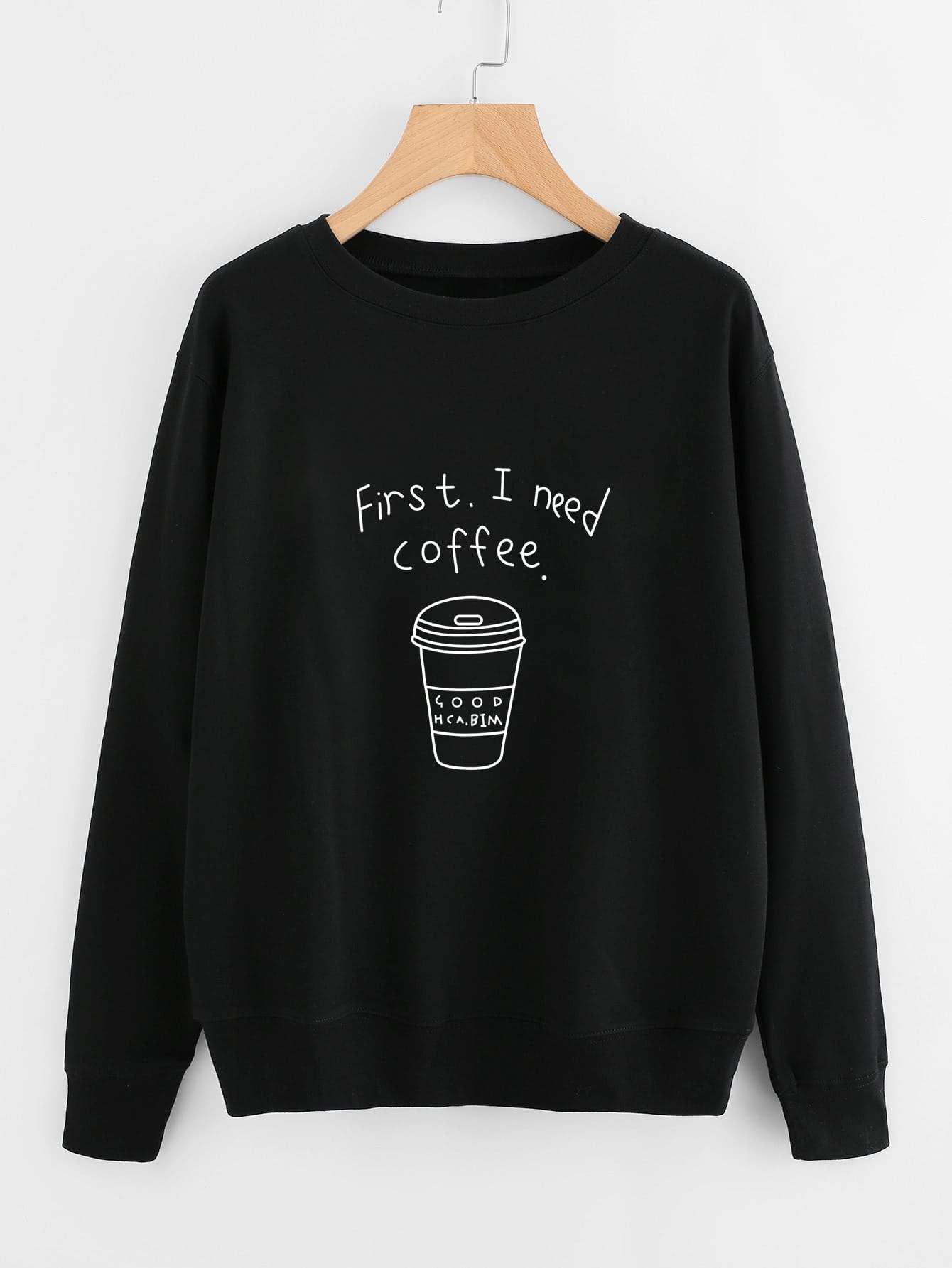 Slogan & Cartoon Graphic Sweatshirt - LuckyFash™