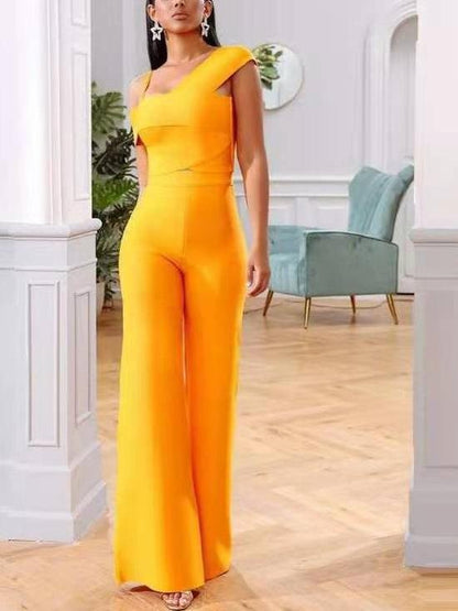 Solid Color Sling Wide Leg Jumpsuit - LuckyFash™