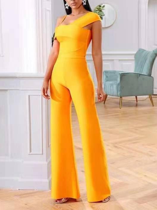 Solid Color Sling Wide Leg Jumpsuit - LuckyFash™