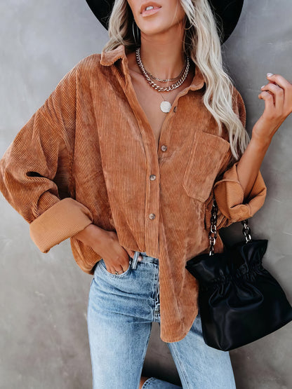 Blouses - Solid Lapel Pit Strip Casual Jacket - MsDressly