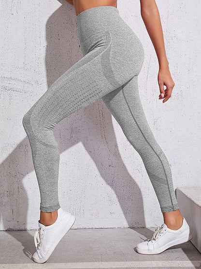 Space Dye Hollow Wide Waistband Sports Leggings for Women