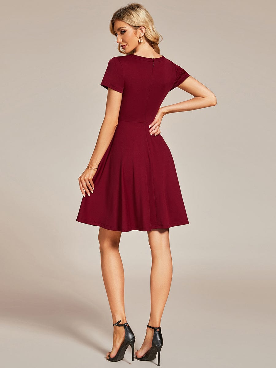 Sparkling Rhinestone Round Neck Mini Homecoming Cocktail Dress