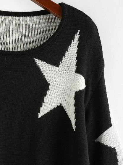 Star Flare Sleeve Jumper Sweater - LuckyFash™