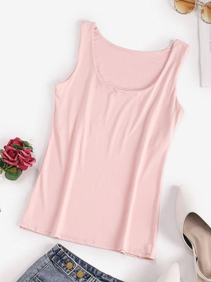 Stretch Plain Basic Tank Top for Women