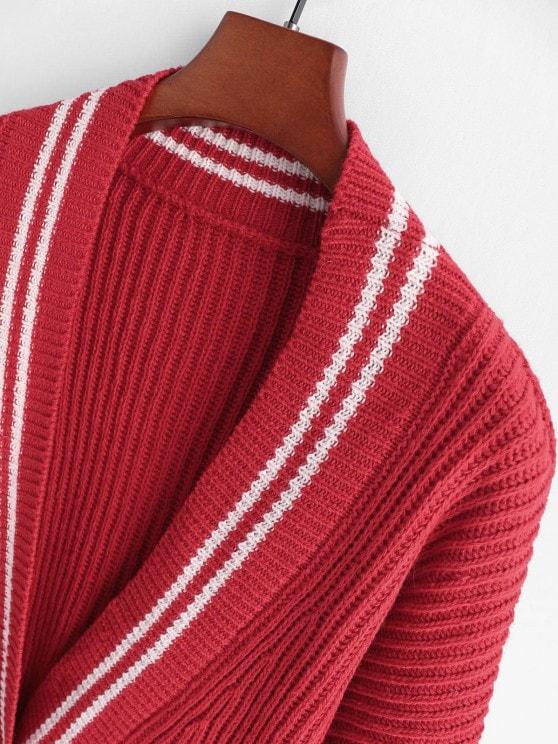 Striped Detail Cricket Tunic Cardigan - LuckyFash™