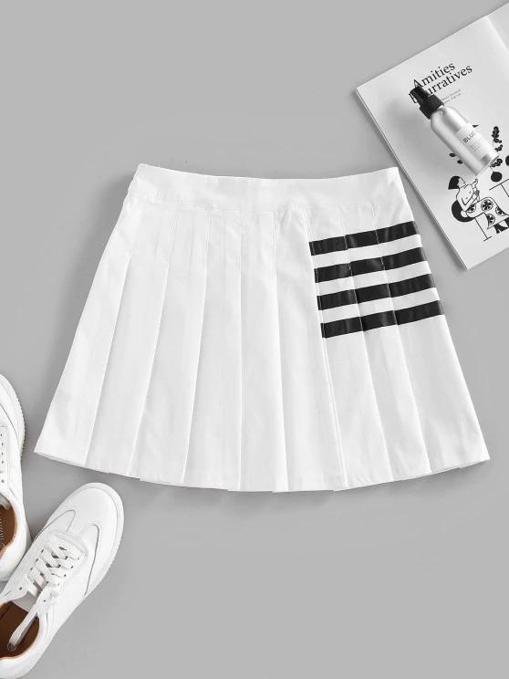 Striped Pleated Mini Skirt - LuckyFash™