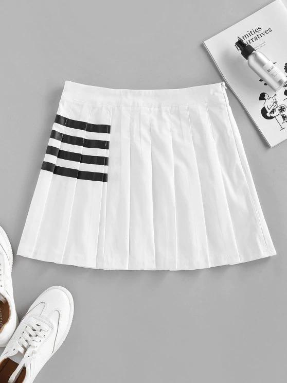 Striped Pleated Mini Skirt - LuckyFash™