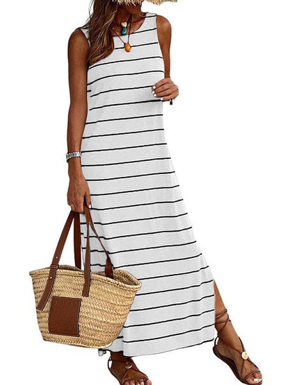 Striped Tank Top and Matching Long Skirt Set