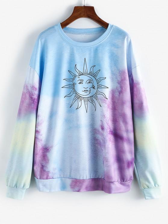 Sun Graphic Tie Dye Oversize Sweatshirt - LuckyFash™