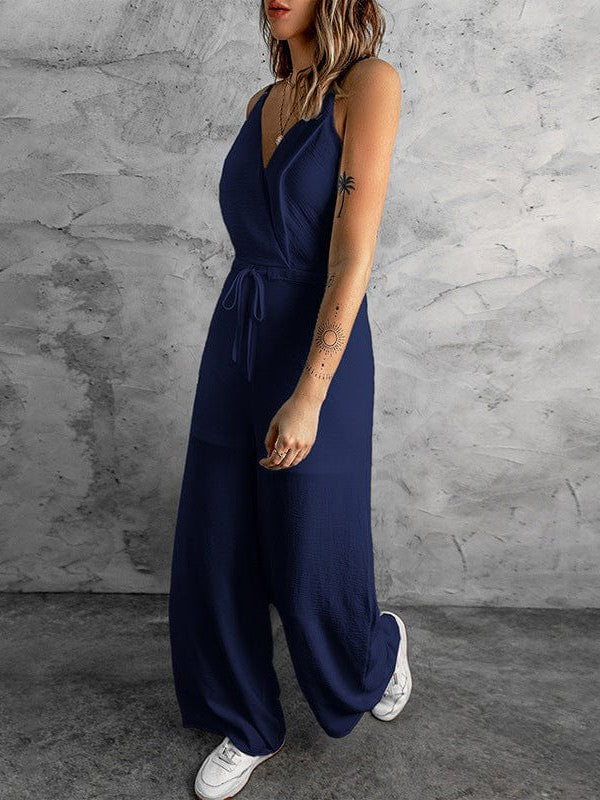 Suspenders Women's Casual Jumpsuit with Waist-Slimming Trousers