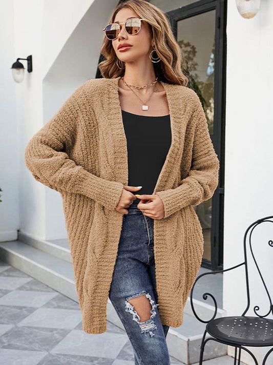 MsDressly Sweaters Loose And Cozy V Neck Cable Knit Sweater SWE2305250003KHAS