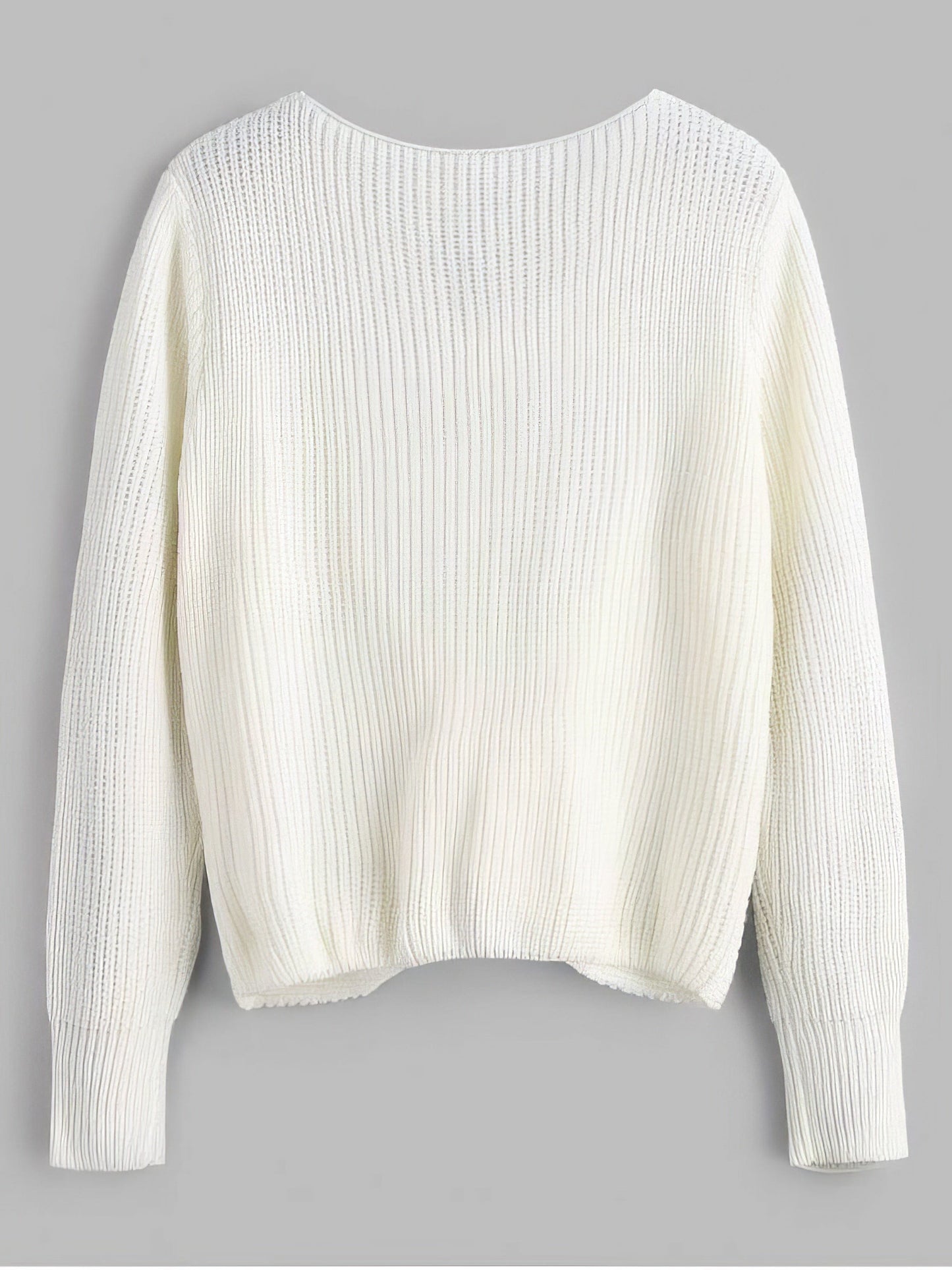 MsDressly Sweaters V Neck Twist Front Pullover Sweater