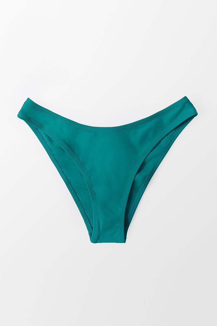 Teal Low Waisted Mid Cut Bikini Bottom - LuckyFash™