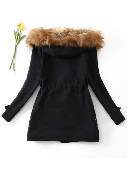 Teddy Lined Drawstring Parka Coat - LuckyFash™