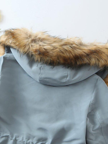 Teddy Lined Drawstring Parka Coat - LuckyFash™