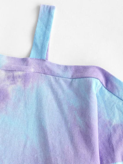 Tie Dye Cold Shoulder Pullover Sweatshirt - LuckyFash™