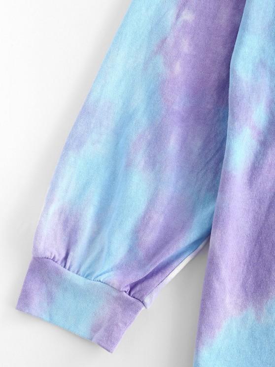 Tie Dye Cold Shoulder Pullover Sweatshirt - LuckyFash™