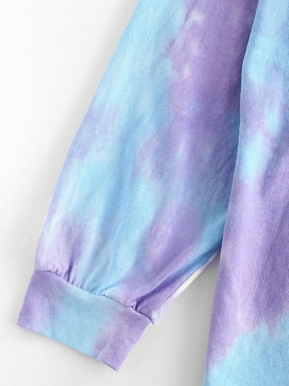 Tie Dye Cold Shoulder Pullover Sweatshirt - LuckyFash™