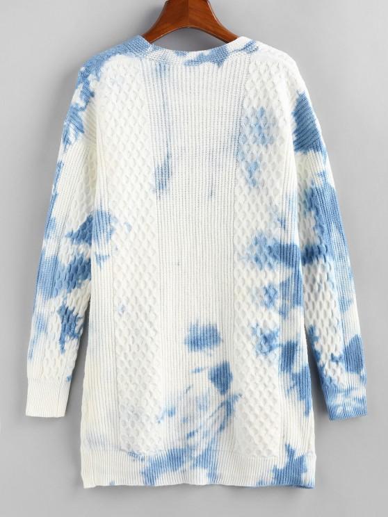 Tie Dye Mixed Knit Drop Shoulder Cardigan - LuckyFash™