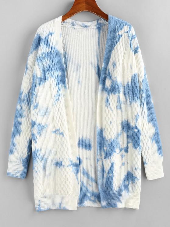 Tie Dye Mixed Knit Drop Shoulder Cardigan - LuckyFash™